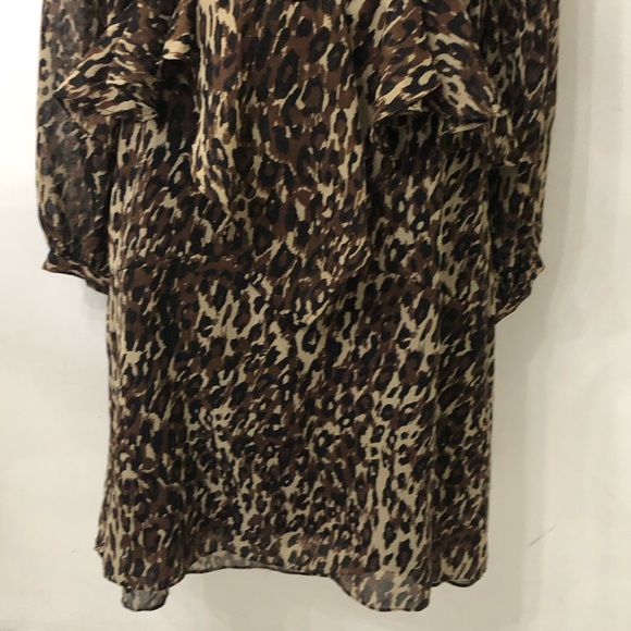 Walter Baker Adam Dress Size 4 Brown Tan Leopard Animal Print Elastic Waist - Picture 15 of 16